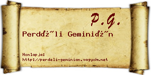 Perdéli Geminián névjegykártya